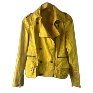 Moto Peplum Jacket Yellow Long‎ Sleeve Size Small